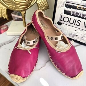 Valentino Garavani Rockstud Ballet Flat Espadrilles Shoes Size US 10 EU 40